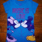 NEW Girls Disney Mickey Mouse Minnie Mouse Love Tshirt Short Sleeve