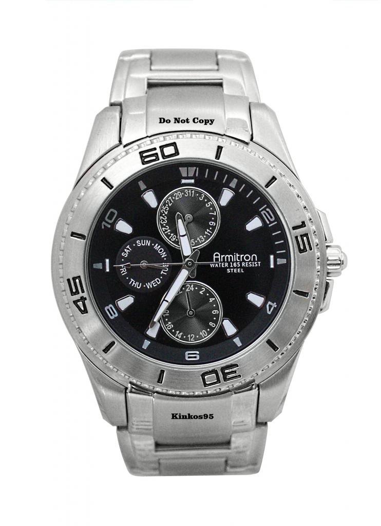 NEW Mens Armitron Multifunctional Diver Style Black Watch