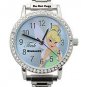 NEW Disney Tinkerbell Rhinestones Jewels Silver Watch HTF