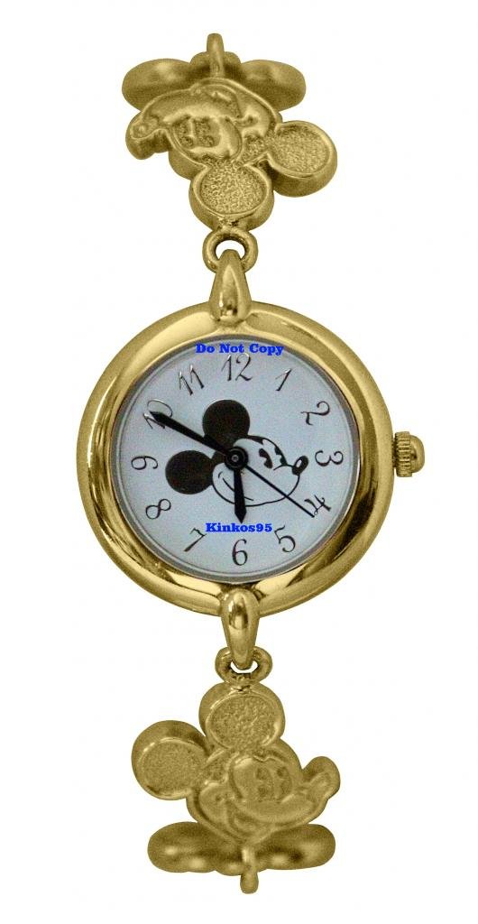 NEW Disney Mickey Mouse Gold Toggle Bracelet Watch HTF