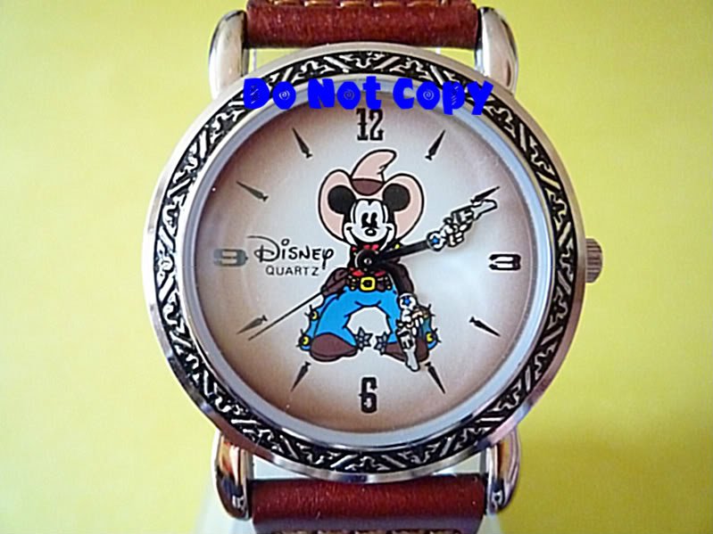 NEW Disney Mickey Mouse Rodeo Western Cowboy Guns Watch HTF