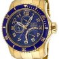 NEW Mens Invicta Pro Diver Blue Dial 18K Stainless Steel Watch