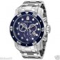 NEW Mens Invicta Pro Diver Chronograph Stainless Steel Blue Dial Watch