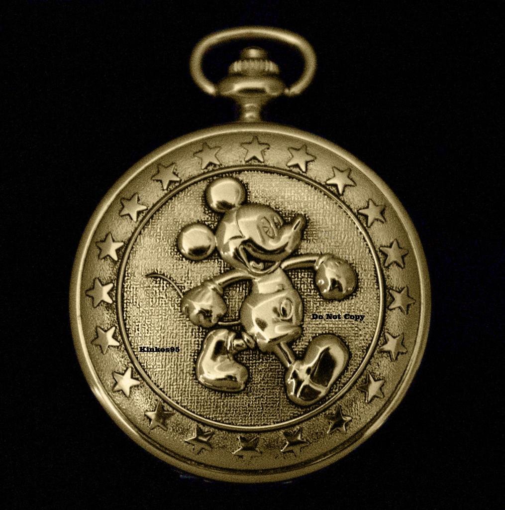 Disney Mickey Mouse Colibri Authentic Gold Pocket 1928 Watch HTF