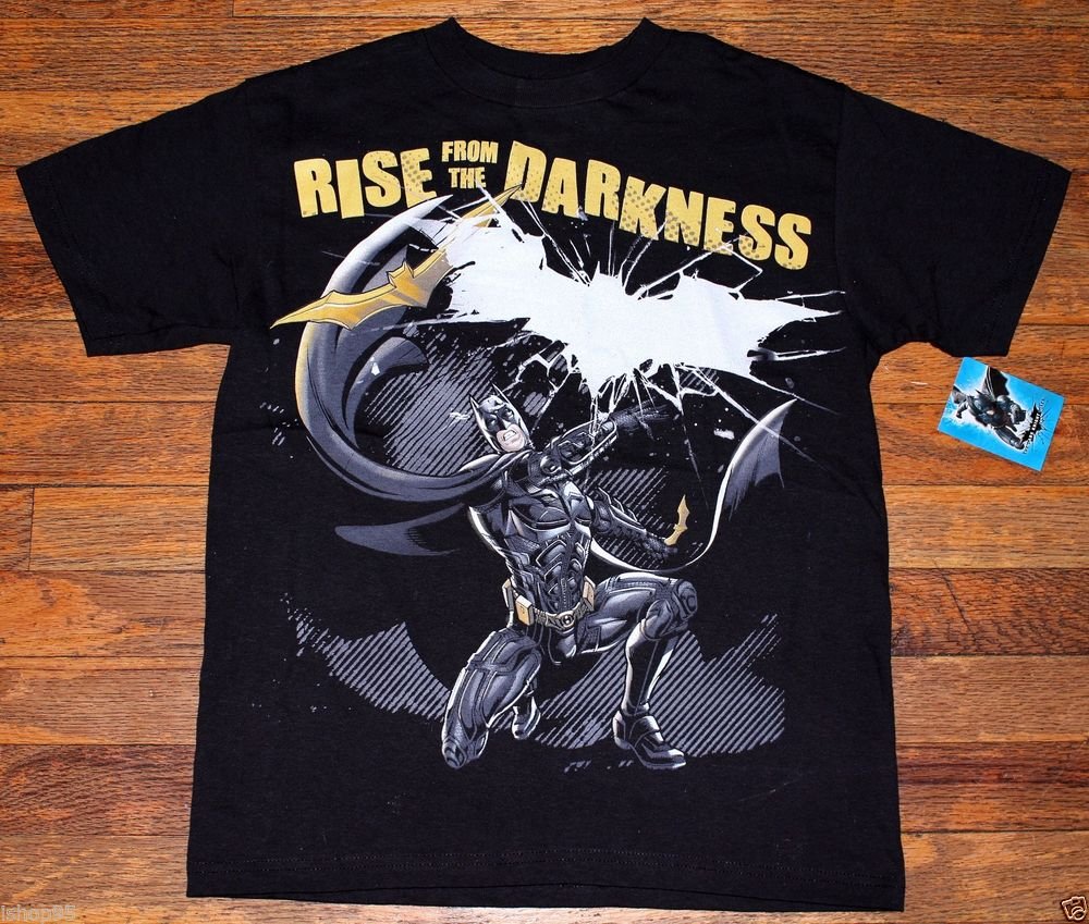 NWT Boys DC Comics Batman The Dark Knight Rises T Shirt Size XL 14/16