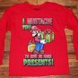 NWOT Boys Nintendo Super Mario "I Mustache You For Presents" Long Sleeve Shirt