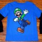 NWOT Boys Nintendo Super Mario Luigi Long Sleeve Shirt Size 6/7