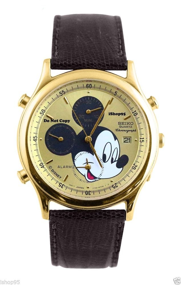 Mens Disney Mickey Mouse Chronograph Date SEIKO Watch HTF