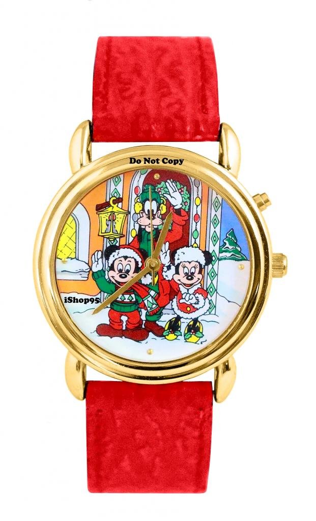 NEW Disney Mickey Mouse Minnie Mouse Goofy Christmas Musical Melody Watch HTF