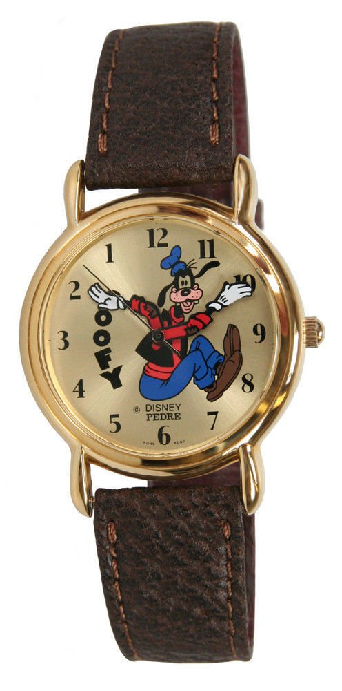 NEW DISNEY GOOFY PEDRE BACKWARDS COLLECTORS GOLD WATCH