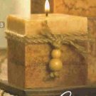 RUSTIC WOOD SQUARED CANDLE (#39242 )