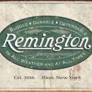 Remington Rifles Firearms Green Logo Tin Metal Sign