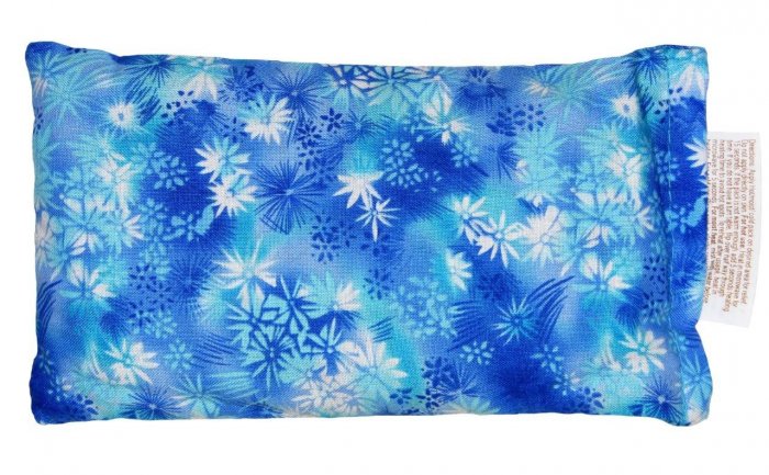 Light blue with white flowers
