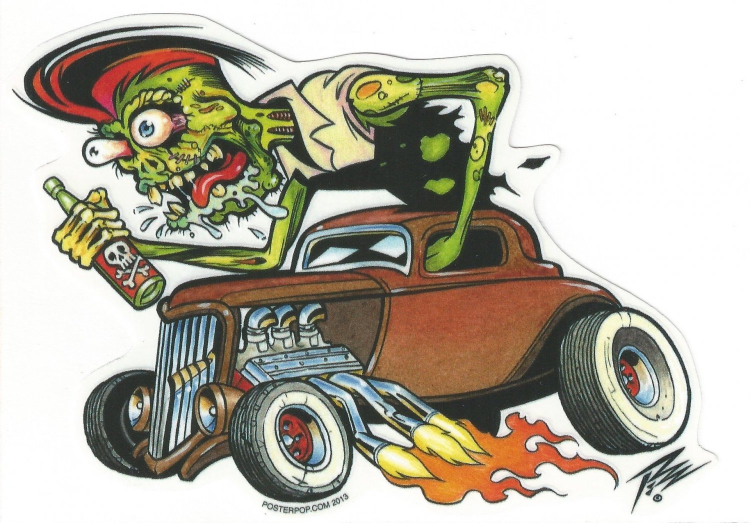 Zombie Rod Sticker (S-54)