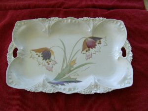 Antique Platter Hand Painted ? Czech glass