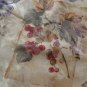 Colorful Damask Tablecloth:  Ecru with Blue &Rose Flowers