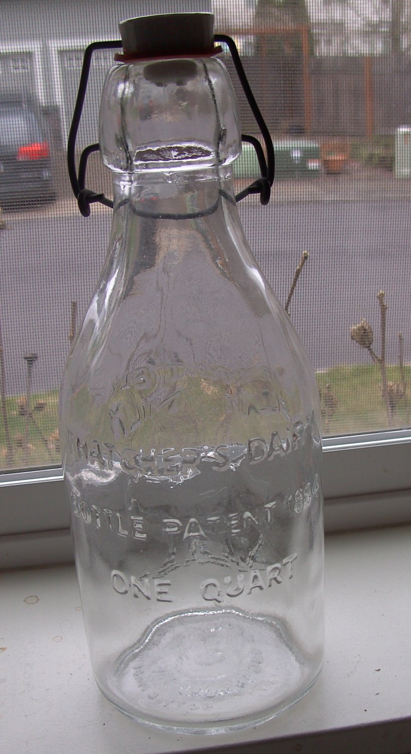 Vintage Milk Bottle with Stopper