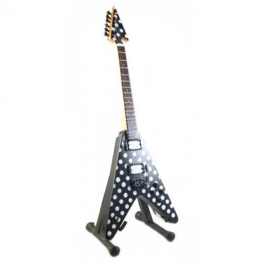 RANDY RHOADS Mini FLYING V Guitar POLKA DOT Memorabilia Collectible Gift