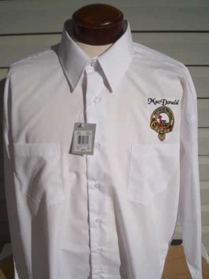 Scottish crest Custom embroidered on dress shirt (306-LS)