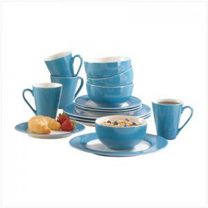 Blue Trimmed Dinnerware Set