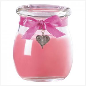 Pink Jar Candle With Pendant