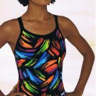 Dolfin Womens Chloroban Swimsuit Twister Print 9962C-MUL