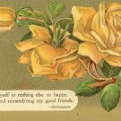 1909 c. Vintage Gold card with Yellow Roses