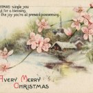 1917 Vintage Christmas Postcard Pink Christmas Roses Wolf and Co 1917 Vintage Christmas Postcard Pink Christmas Roses Wolf and Co