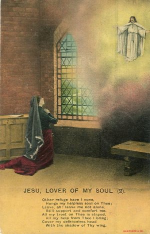 1910 Bamforth Hymn Series Postcard Jesu Lover of My Soul Series 4506 No. 2