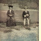 Vintage Romance Postcard Suspense Shy Couple on Bench