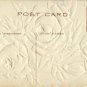 Vintage Birthday Postcard Embossed Roses on metallic Silver Background