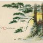 1916 Vintage Christmas Postcard Winsch back Pine Tree