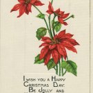 Vintage Tuck Christmas Postcard Embossed Poinsettias