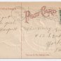 Vintage Thanksgiving Postcard Turkey Pulling Girls Dress Embosssed 1908