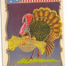 Patriotic Turkey Basket of Fruit and Grain Vintage Thanksgiving Postcard Patriotic Turkey Basket of Fruit and Grain Vintage Thanksgiving Postcard