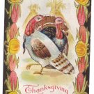 Nash  Vintage Thanksgiving Postcard Brown and White Turkeys Corn Pumpkin Frame