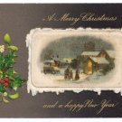 Winsch Silk Inset Vintage Christmas Postcard