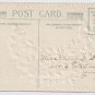 Winsch 1909 Gold Silver Holly Crescent Moon Glitter Vintage Christmas Postcard
