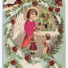 Silk Angel Children Toys ca 1907 Vintage Austrian Christmas Postcard Silk Angel Children Toys ca 1907 Vintage Austrian Christmas Postcard