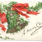 Artist Signed Clapsaddle Mistletoe Bell 1908 Vintage Embossed IAP Christmas Postcard