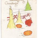 Turkey in Haystacks Vintage Thanksgiving Postcard Fairman 1915