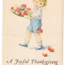 Child spilling Apples Vintage Thanksgiving Arts and Crafts JP NY Postcard Child spilling Apples Vintage Thanksgiving Arts and Crafts JP NY Postcard
