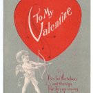 Cupid Heart Vintage Valentine Postcard Nash 1914