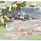 Church Country Scene Embossed Vintage Christmas Postcard