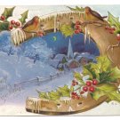 Horseshoe Church at Night Embossed Vintage 1910 Nash Christmas Postcard