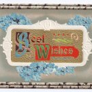 Best Wishes Embossed gilt Vintage Postcard P. Sander Best Wishes Embossed gilt Vintage Postcard P. Sander