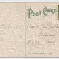 Christmas Holly Bell Blue Bird Embossed Gilt Vintage Xmas Greeting Postcard
