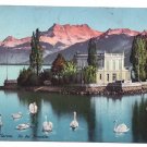 Ile des Mouettes Switzerland Vintage Postcard 1910