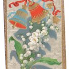 Lily of the Valley Bells Gilt Vintage Easter Postcard 1910