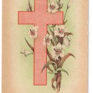 Cross Lilies Vintage Easter Postcard